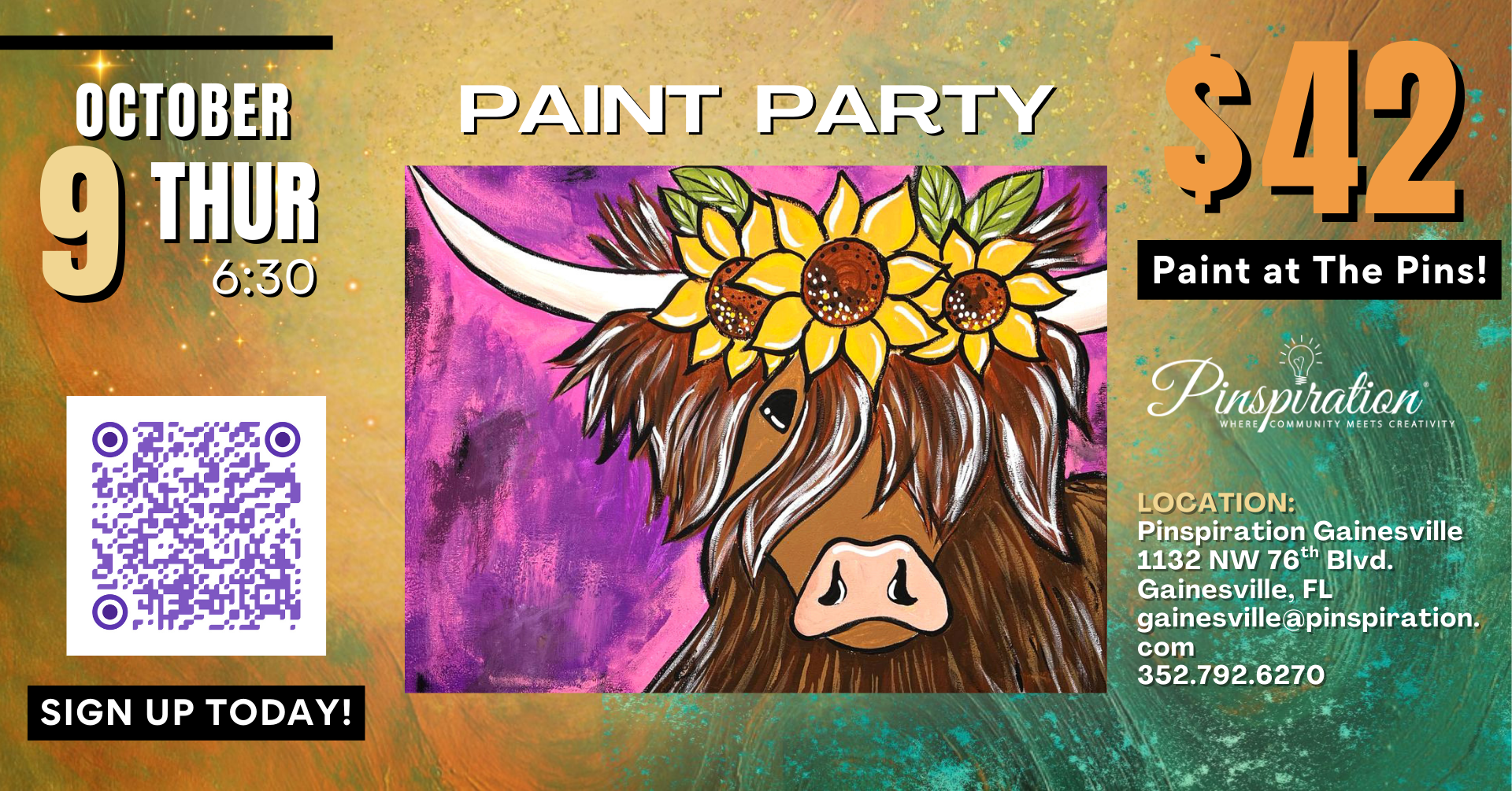 Guided Paint plus Sipping! Thursday, October 9 at 6:30