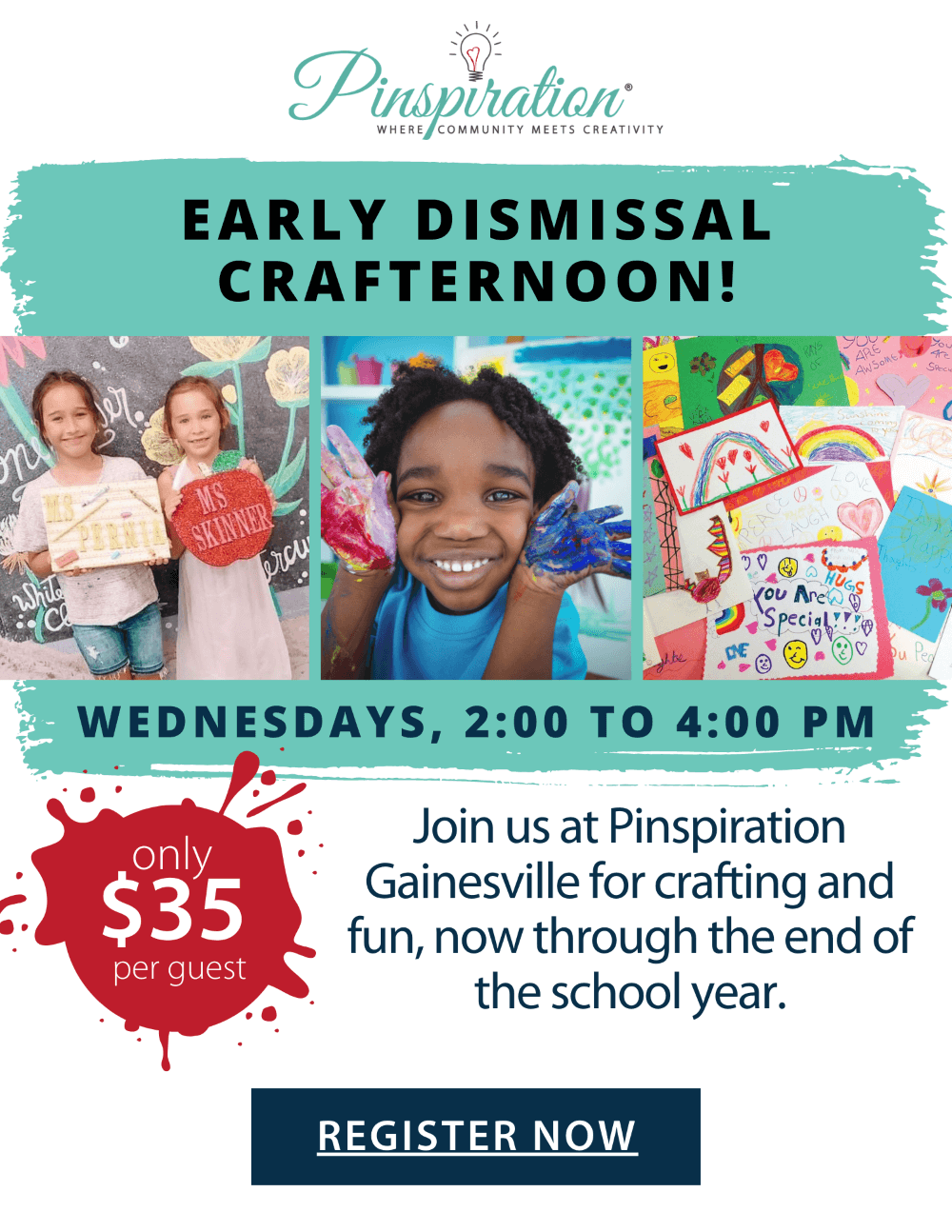 Early Dismissal Wednesday...Crafternoons!
